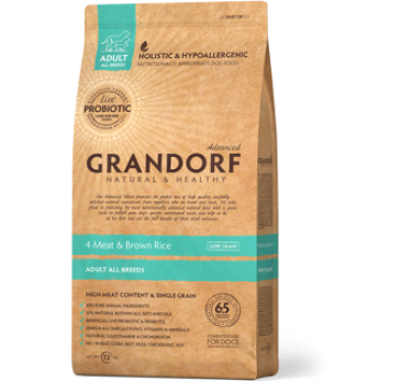 GRANDORF 38 PROBIOTIC Adult All Breeds  (4 вид мяс с бур рис для всех пород) 1кг